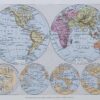 Mappemonde et pôles, planche cartographique 1930