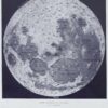 Lune et phases lunaires, planche astronomique 1930