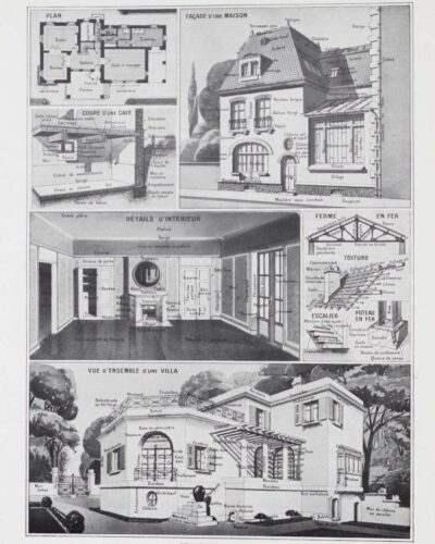 Maison française, plans et architecture, planche 1930