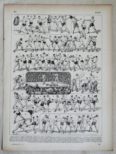 Boxe, planche sportive de Louis Charles Bombled 1932