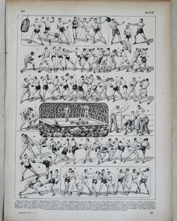 Boxe, planche sportive de Louis Charles Bombled 1932