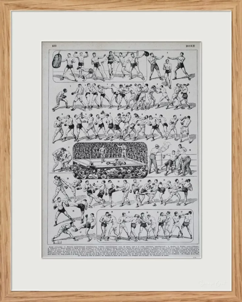 Boxe, planche sportive de Louis Charles Bombled 1932