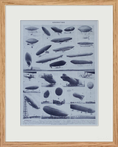 Aéronautique, avions et dirigeables, planche originale 1928