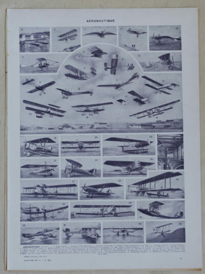 Aéronautique, avions et dirigeables, planche originale 1928