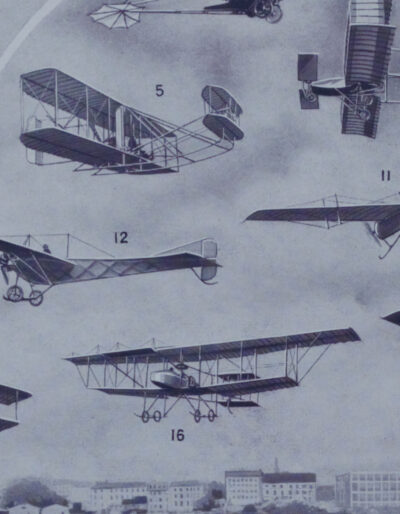 Aéronautique, avions et dirigeables, planche originale 1928