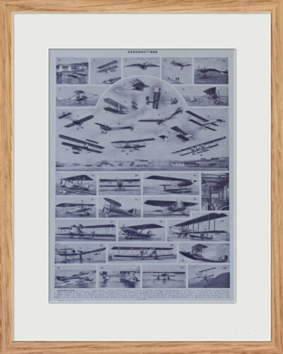 Aéronautique, avions et dirigeables, planche originale 1928
