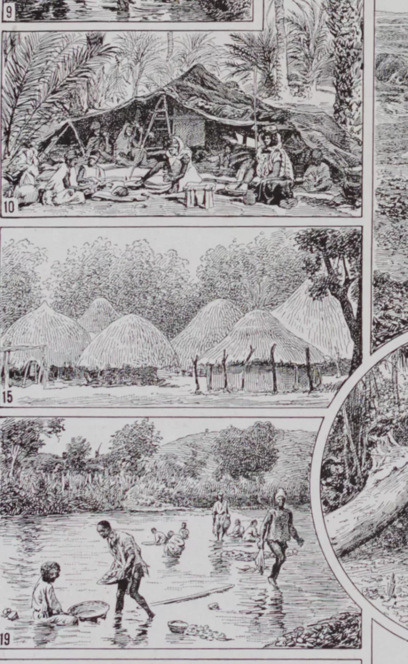 Afrique, carte et illustrations, planche encyclopédique 1928