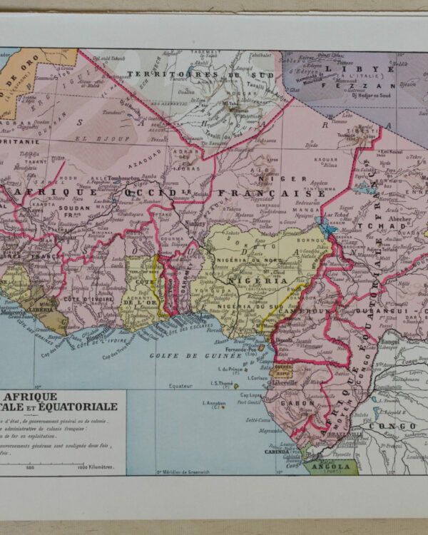 Afrique Occidentale et Équatoriale, planche cartographique 1928