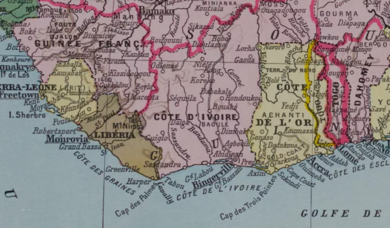 Afrique Occidentale et Équatoriale, planche cartographique 1928