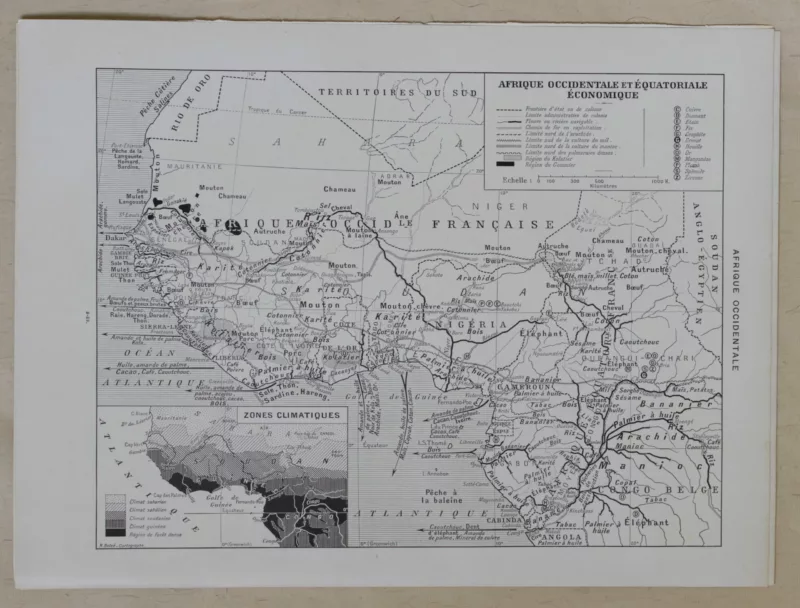 Afrique Occidentale et Équatoriale, planche cartographique 1928