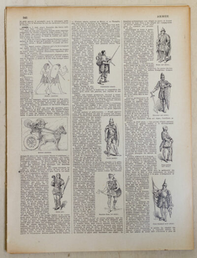 Armes à travers les âges, planche historique originale