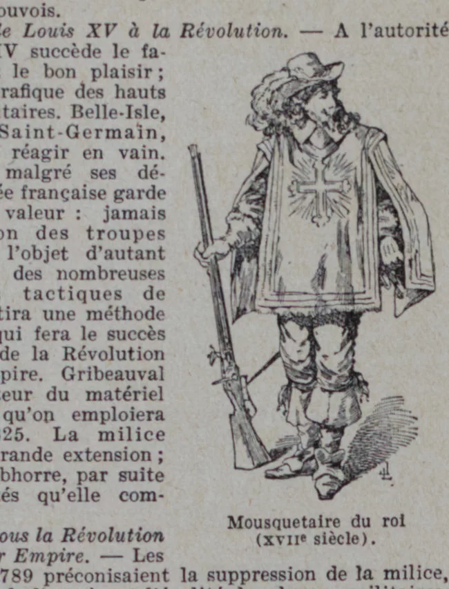 Armes à travers les âges, planche historique originale