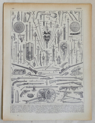 Armes à travers les âges, planche historique originale