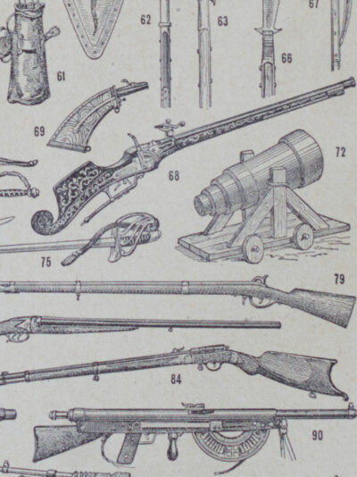Armes à travers les âges, planche historique originale