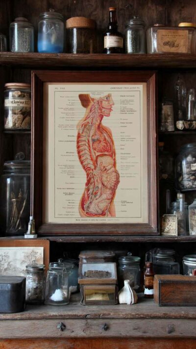 118A5928-medical-anatomie-nerfs-craniens-05 Nerfs crâniens, planche anatomique 1924