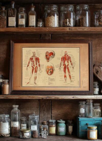pharmacie-P01 Muscles, planche anatomique 1924