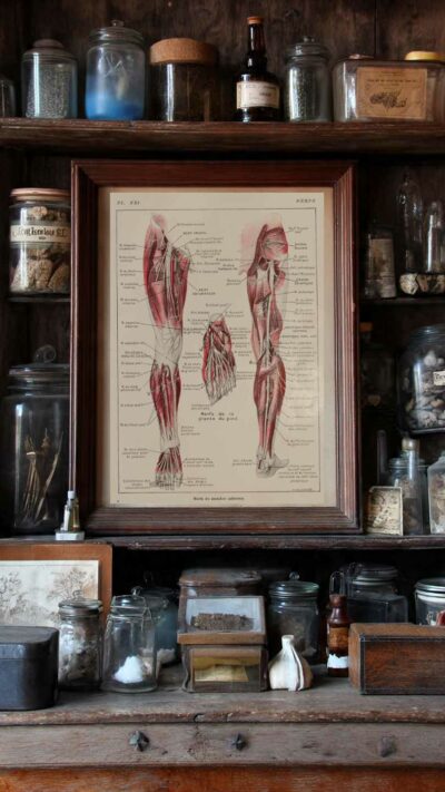 118A5932-medical-anatomie-nerfs-jambe-05 Nerfs de la jambe, planche anatomique 1924