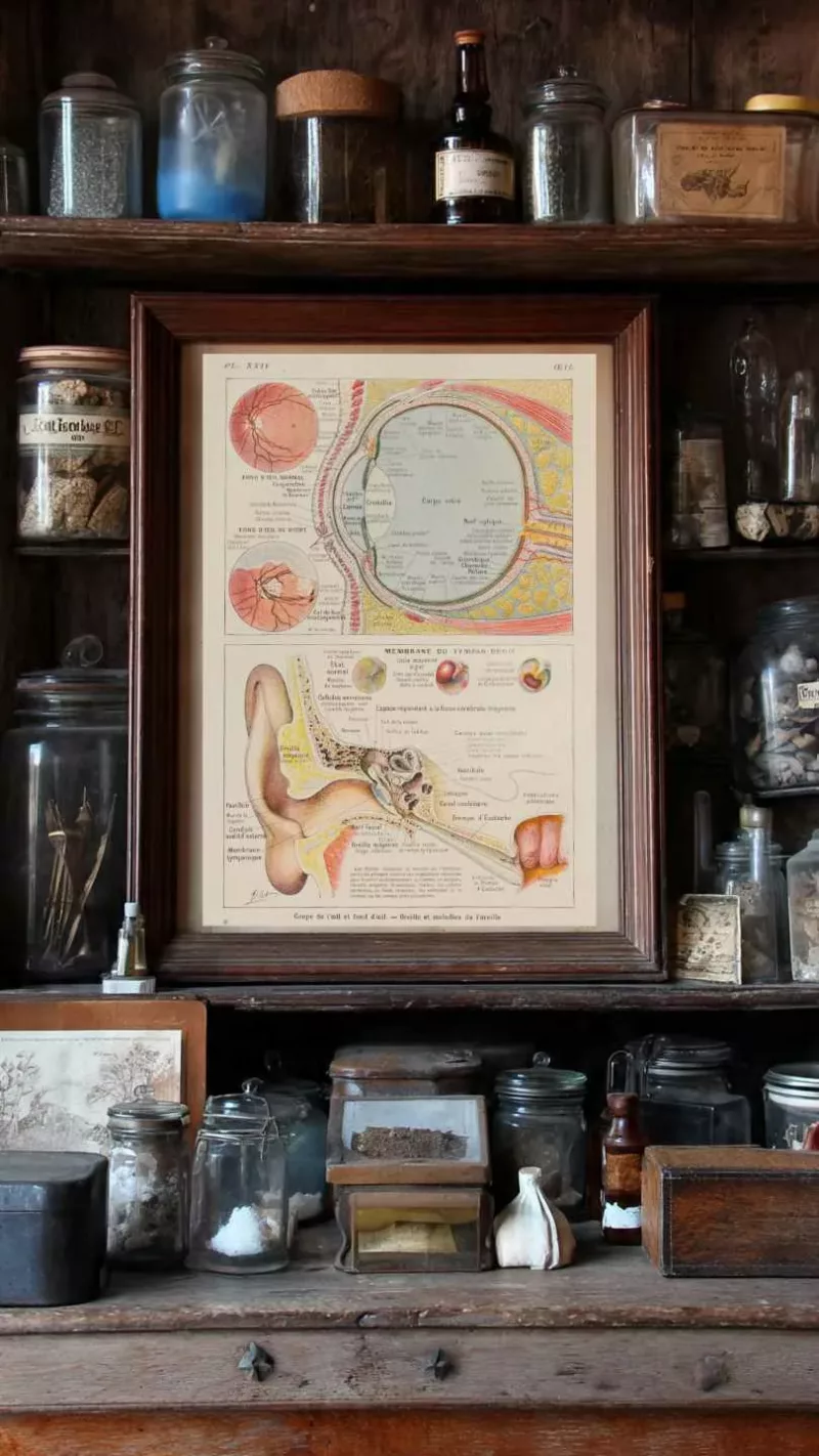 118A5935-medical-anatomie-oeil-oreille-05 Œil et oreille, planche anatomique 1924