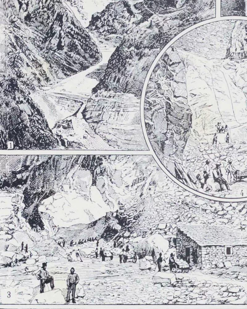 Marbres du monde, 18 variétés, planche géologique 1930