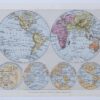 Mappemonde et pôles, planche cartographique 1930