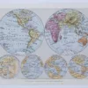Mappemonde et pôles, planche cartographique 1930