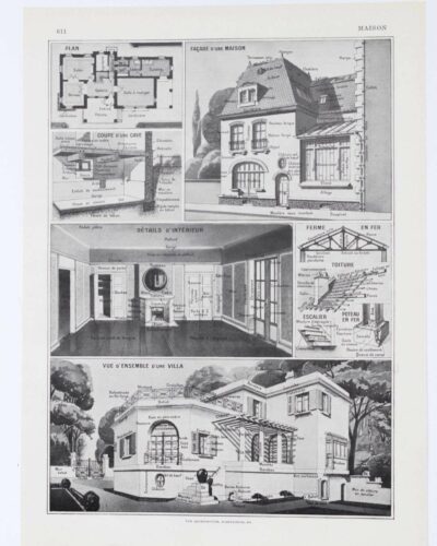 Maison française, plans et architecture, planche 1930