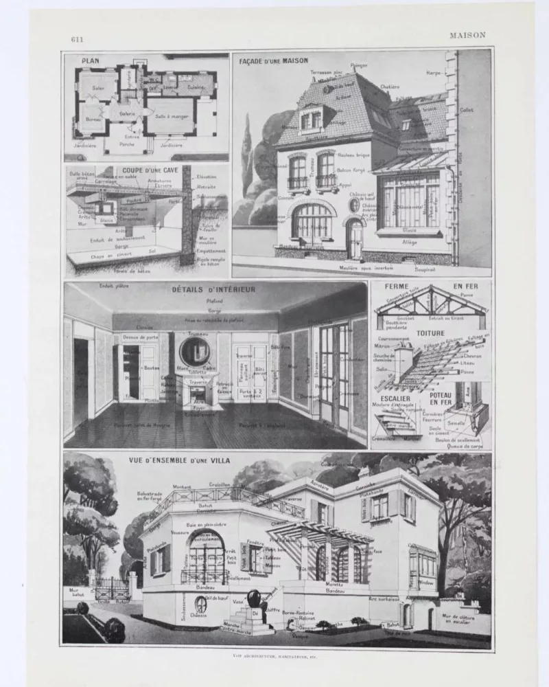 2-6 Maison française, plans et architecture, planche 1930