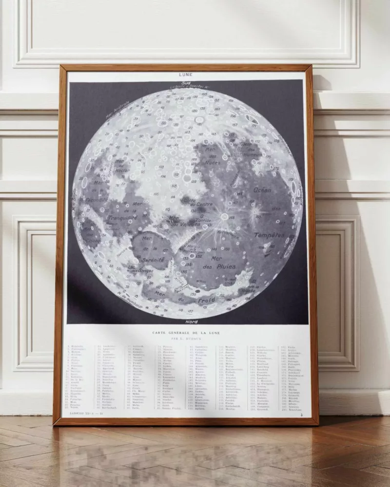3-2 Lune et phases lunaires, planche astronomique 1930