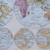 Mappemonde et pôles, planche cartographique 1930
