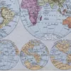 Mappemonde et pôles, planche cartographique 1930