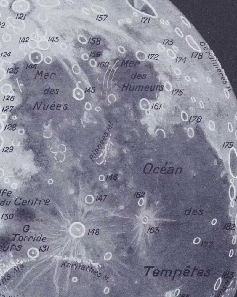 4-2 Lune et phases lunaires, planche astronomique 1930