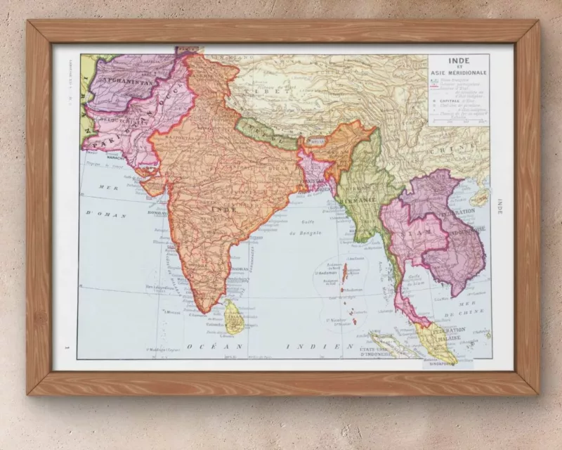 Inde indépendante, carte mise à jour en 1947, planche édition 1931