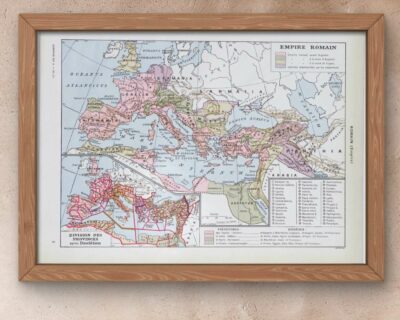 Empire romain, carte historique et art romain, planche 1930