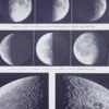 8-2 Lune et phases lunaires, planche astronomique 1930
