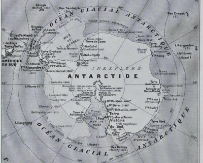Mappemonde et pôles, planche cartographique 1930