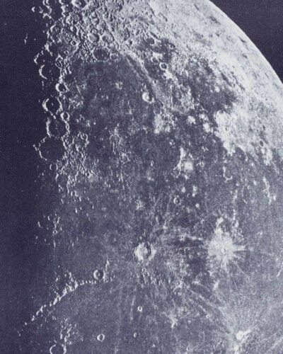 Lune et phases lunaires, planche astronomique 1930