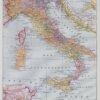 Italie, carte historique en couleurs, planche 1930