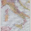 A10-10 Italie, carte historique en couleurs, planche 1930 – planche ancienne entière
