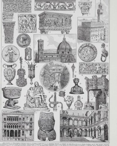 Renaissance italienne, Michel-Ange, Donatello et Cellini, planche 1930