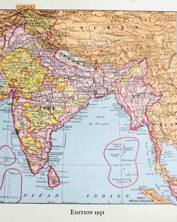 Indochine française, cartes géopolitiques et économiques 1931
