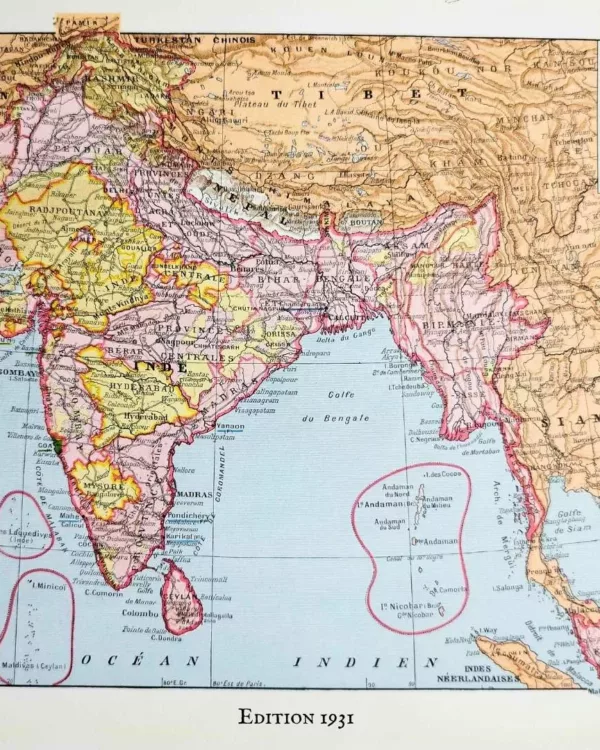 A10-1931 Indochine française, cartes géopolitiques et économiques 1931