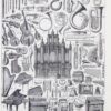 A10-4-1 Instruments de musique, planche originale 1930