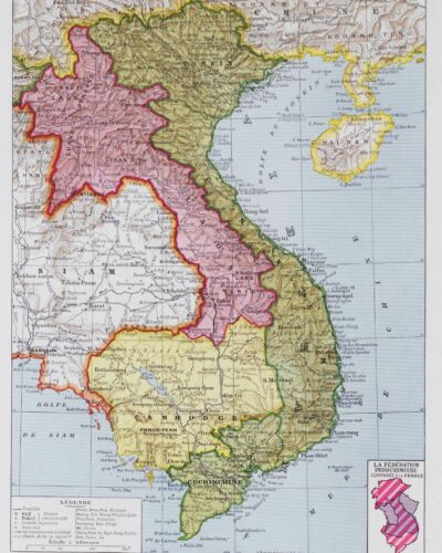 A10-7 Indochine française, cartes et économie, planche 1930