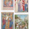 Miniatures médiévales XIIe-XVe siècle, planche 1930 – planche ancienne entière