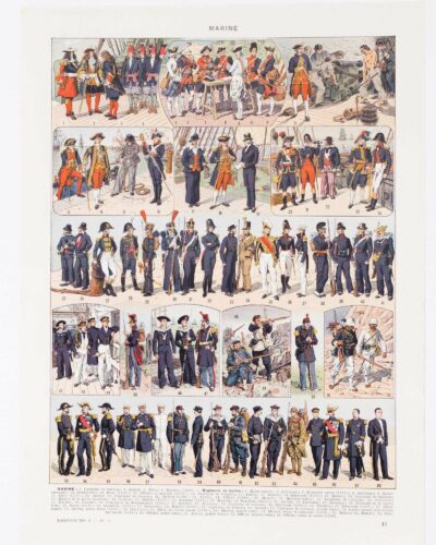 Marine française, uniformes 1690-1930, planche 1930