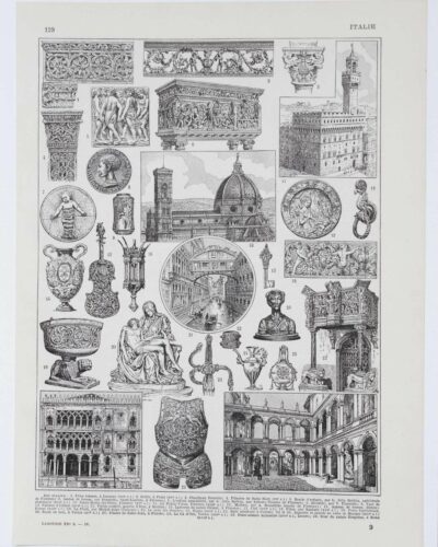 Renaissance italienne, Michel-Ange, Donatello et Cellini, planche 1930