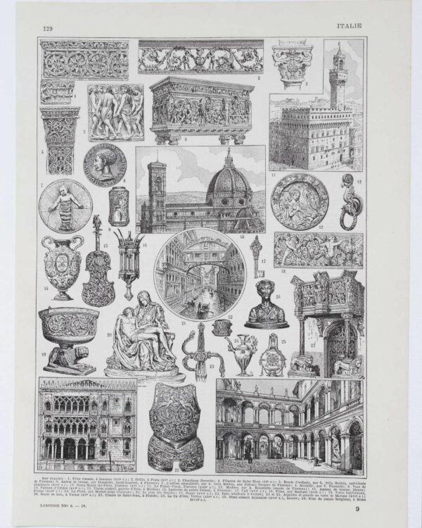 Renaissance italienne, Michel-Ange, Donatello et Cellini, planche 1930