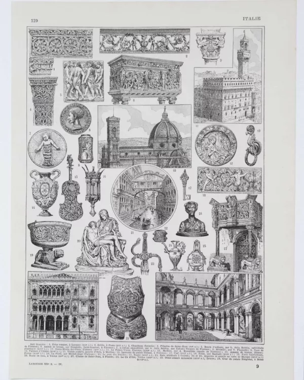Renaissance italienne, Michel-Ange, Donatello et Cellini, planche 1930