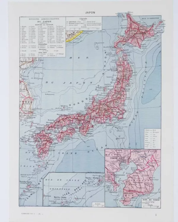 A11-14-1 Japon, carte et art japonais, planche 1930