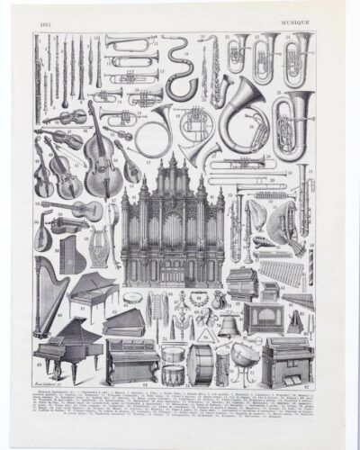 A11-4-1 Instruments de musique, planche originale 1930